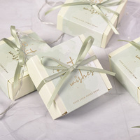 Nouvelle boîte à dragées carrée rustique thème forêt, boîte à bonbons vide créative, pack souvenir populaire pour invités de mariage, vente en gros, logo personnalisé