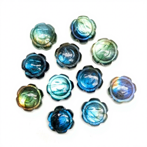 Piedra Preciosa Natural de Labradorita con Forma de Girasol Tallada, Cristal de 12mm con Forma de Flor para la Fabricación de Joyas, Precio al por Mayor - Product Image 1