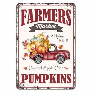 Letrero Metálico Personalizado con Diseño de <span class=keywords><strong>Granja</strong></span>, Mercado de Agricultores, Fresco y Orgánico, Clásico, para Exteriores, Decoración de Pared para Casa o Cuarto de Hombre - Product Image 1