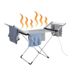 Energy-Efficient Portable Folding Towel Warmer 18 Bars Electric Heated Clothes Dryer Compact Laundry Dryer Airer
