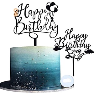Palloncino Torta Di <span class=keywords><strong>Compleanno</strong></span> <span class=keywords><strong>Accessori</strong></span>, Nero Felice Torta Di <span class=keywords><strong>Compleanno</strong></span> Topper Qualità Premium Acrilico <span class=keywords><strong>Festa</strong></span> di <span class=keywords><strong>Compleanno</strong></span> Decor Fornitore - Product Image 3