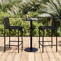 Table haute pour petit balcon d'appartement, ensemble table et chaises de jardin en plein air pour terrasse, salon de thé, bar.