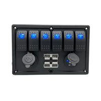 PANEL DE INTERRUPTOR DE 6 VÍAS Precableado CON ENCHUFES DE 50A 4X4 TOMA DE ACCESORIO PANEL DE INTERRUPTOR DE MONTAJE ILUMINADO DUAL USB