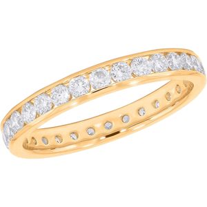 KEEVA JEWELS 1.00Ct, banda de boda de diamante cultivado en laboratorio para mujer, oro amarillo de 14 quilates, tamaño 10,5, conjunto de canales - Product Image 1