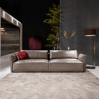 Canapé modulaire de luxe en cuir Nubuck avec détails géométriques pour projets hôteliers et villas – Mobilier de salon