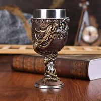 Chope à bière personnalisée style rétro dragon chinois, nouveau modèle, en résine 3D en relief et acier inoxydable, pour cadeaux de fête
