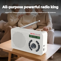 Multi-Band Radio Met Batterij Of 2000 Mah Batterij, Digitale Radio Met 20 Presets, Hoofdtelefoonaansluiting/Dubbel Alarm/Slaaptimer