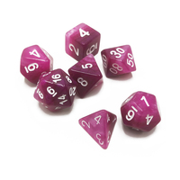 Dés à jouer polyédriques en plastique couleur nacrée pour TRPG, lot de 7 pièces