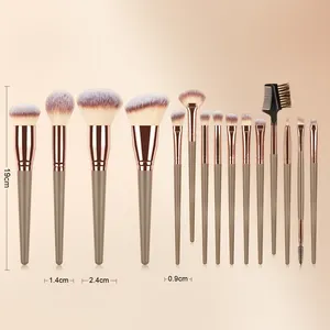 BIG Professional Maquillaje Tools Synthetic Korean Brown Foundation Eye Makeup Brushes 7/10/15 Pcs Custom Logo Makeup Brush Set