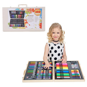 XinyiArt Professional Art Supplies 180-teiliges Mal-Briefpapier-Set Ungiftiges Kinderkunstmalerei-Zeichnungskunst-Holzkoffer-Set - Product Image 2
