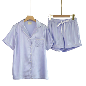 Hot Sale Womens Silk Satin Pajamas Set Sleepwear Bridal Pijama Women's Suit Sleep Two Piece Luxury Silky <strong>Pyjamas</strong> With Drawstring - Product Image 5