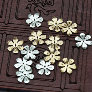<b>Copper</b> Flower Charms 16-17mm Gold Silver Plated For Hair <b>Ornaments</b> Hanfu Jewelry DIY Accessories - Product Image 2