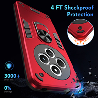 Coque de téléphone portable antichoc en PC+TPU durable avec support magnétique électroplaqué, design professionnel, protection renforcée anti-chute pour