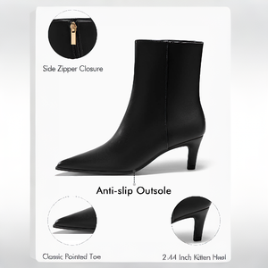 Fashion <strong>Women's</strong> Pointed Toe <strong>Low</strong> <strong>Heel</strong> Booties Shoes <strong>With</strong> Side Zipper <strong>Ankle</strong> <strong>Boots</strong> - Product Image 4