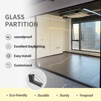 Cloisons amovibles pour écoles, panneaux de séparation en verre préfabriqués pour bureaux avec cadre fin noir pour immeubles de bureaux