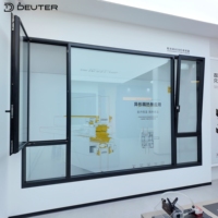 Ventanas de Aluminio Abatibles y Giratorias con Diseño Elegante sin Perfiles Visibles, Rotura de Puente Térmico, Triple Sellado Low-E, Resistentes a la Arena para Mejoras Energéticas
