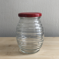 Durabilité Verre épais Twist Lug Cap Top Hexagonal Jar Pot en verre pour la conservation des conserves 250 ml Jar Dessert