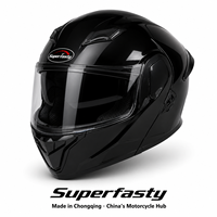 Nouveau casque de moto intégral noir en ABS, homologué DOT, toutes saisons, Superfasty, directement de l'usine, pour hommes