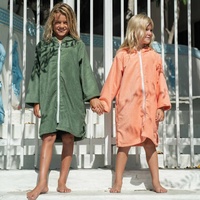 Serviette de plage à capuche pour enfants avec fermeture éclair, poncho à capuche pour enfants avec fermeture éclair