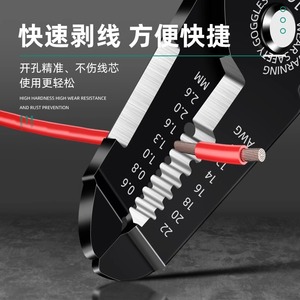 Dénudeur de fils Baolian J6951 22 AWG en acier au carbone, outil multifonction pour la coupe et le dénudage des câbles électriques - Product Image 3