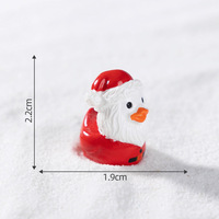 7 figuras de patos de resina estilo Papá Noel en miniatura con sombrero, adornos para casa de muñecas, decoraciones navideñas y manualidades.