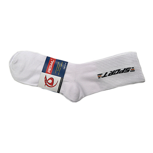 Qualité de luxe confortable épais tricoté Polyester/coton lettre motif Midi sport hommes chaussettes couleur blanche pour quatre saisons - Product Image 2