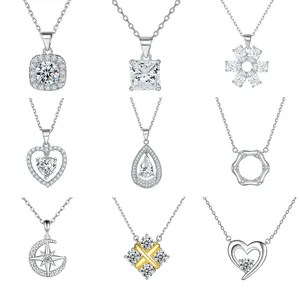 Custom Pendant Rhodium Plated Non Fading Design Jewelry Women 925 Sterling Silver Necklaces