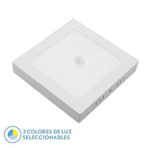 Downlight LED 18w, 3000k-4000k-6500k, blanc, 1620lm, carré, avec détecteur de mouvement, idéal pour un éclairage efficace et - Product Image 1