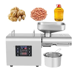 Máquina de prensado de aceite Tostador de semillas de aceite de cacahuete de oliva Producto caliente automático 2024 Motor de extracción de aguacate de maní pequeño caliente