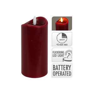 LED Kerze Wachs mit Gelee-Effekt mit Timer 15x7cm dunkelrot - Product Image 2