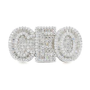 Fabricant professionnel d'anneaux en moissanite, Anneau Hip Hop, Anneau lettre CEO Iced Out VVS taille baguette, Passe le testeur de diamant - Product Image 2