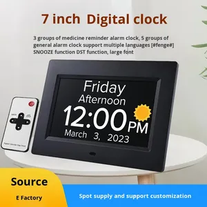 นาฬิกาตั้งโต๊ะดิจิตอลอิเล็กทรอนิกส์ทรงสี่เหลี่ยมขนาด 7 นิ้ว ตัวเลขขนาดใหญ่ พร้อมปฏิทิน วันที่ เวลา ตั้งปลุก เตือนการกินยา ระบบเสียง ตั้งเวลา ซูโน่ - Product Image 4