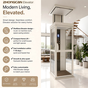 Mini <span class=keywords><strong>Ascensor</strong></span> de Lujo Certificado CE EN81 para Casa / Elevador Compacto para el Hogar, <span class=keywords><strong>Ascensor</strong></span> Hidráulico de Vidrio para 2 Personas - Product Image 4