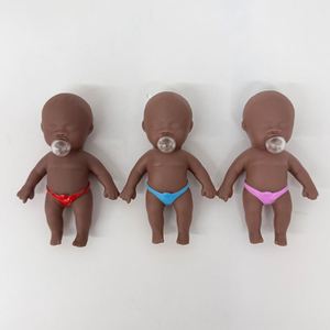 72PACK USA Warehouse RTS Juguete Blandito de Goma Suave para Bebés, Modelo Black Cuties, con Función de Soplar Burbujas, Muñeco de Bebé de Goma Suave con Burbujas - Product Image 1