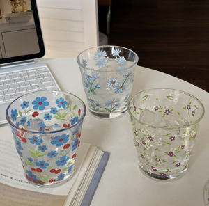 Tazza da <span class=keywords><strong>Caffè</strong></span> e Latte in Vetro con Fiori di <span class=keywords><strong>Margherita</strong></span> Dipinta a Mano, Stile Retrò Romantico, 250ml, Resistente al Calore, per Uso Femminile - Product Image 6