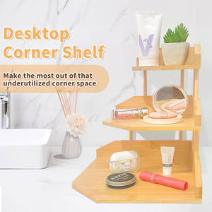3 Tier Bamboo Spice <b>Rack</b> Corner Stand Wooden Storage Organizer for <b>Kitchen</b> Bathroom Countertop Minimalist Design - Product Image 2