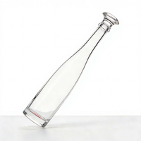 Bouteille de vin rouge en verre transparent personnalisée à col long et fond épais, 200 ml, 375 ml, 500 ml