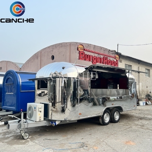 Remorque alimentaire mobile entièrement équipée en acier inoxydable sur mesure avec chariot à hamburgers et à glaces pour la vente de snacks - Product Image 4