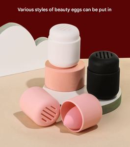 Silicone Cosmetic Storage Bag <b>Makeup</b> Blender <b>Case</b> Make-Up Face Sponges Carrying Container - Product Image 5