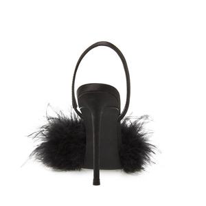 Décolleté con tacco alto da donna scarpe tinta unita punta a punta Slingback sottili <span class=keywords><strong>tacchi</strong></span> alti <span class=keywords><strong>piume</strong></span> Plus SIze scarpe di lusso - Product Image 2