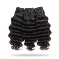 Extensiones de Cabello Humano Virgen Indio Ondulado Profundo de Alta Calidad, Súper Doble Trama, Tejido a Máquina