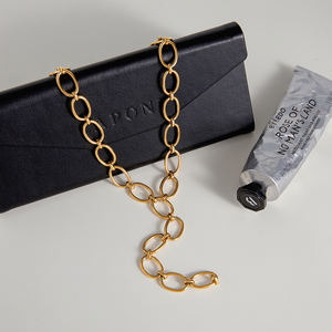 สร้อยคอวินเทจ JD รุ่น O Link สำหรับผู้หญิง ชุบทอง 18K ทำจากสแตนเลสสตีล ดีไซน์สวยงาม ปรับความยาวได้ - Product Image 6