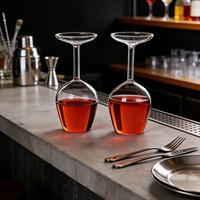 Verre à vin inversé 400 ml en borosilicate, gobelet à vin rouge, verre à cocktail inversable, vaisselle de bar