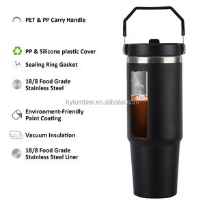 Gobelet de voyage isotherme 30oz 40oz avec paille rabattable et couvercle à poignée, pour voiture, camping et extérieur, pour boissons chaudes et froides, eau et bière, personnalisable avec logo - Product Image 2