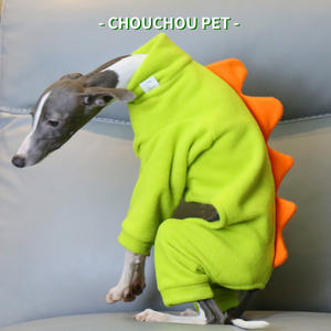 Pakaian anjing dinosaurus kaki empat bulu tebal musim dingin pakaian anak anjing anjing Italia <span class=keywords><strong>Greyhound</strong></span> Whitbit Solid untuk kucing - Product Image 2