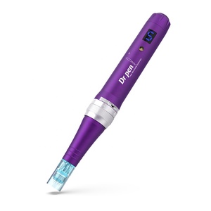 Lápiz de Microagujas Inalámbrico <span class=keywords><strong>X5</strong></span> Morado para Máquina de Microagujas, Equipo de Belleza para Uso Doméstico, Tratamiento Facial y de Labios, 0.5mm Nano, Enchufe Estadounidense - Product Image 1