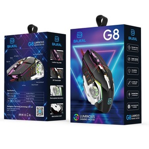BAJEAL G8 Luminous Gaming <b>Mouse</b> 1200-12000 DPI USB Wired RGB Lighting Mechanical <b>Mouse</b> - Product Image 1