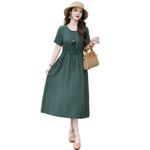 Vestido Largo de Viscosa de Color Sólido, Nuevo 2026, Elegante, de Alta Gama, para Mujer, Verano - Product Image 3
