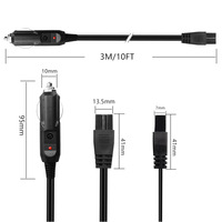 Câble d'extension universel 12V/24V pour voiture, 1,8 m, avec prise en forme de B pour mini-réfrigérateur et appareils de véhicule