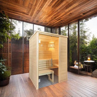 Triunity SUANA-SD Poêle de sauna électrique tout-en-un à infrarouge lointain 9KW 12KW, moderne, pour sauna sec extérieur commercial, 2 personnes, en bois de Pruche